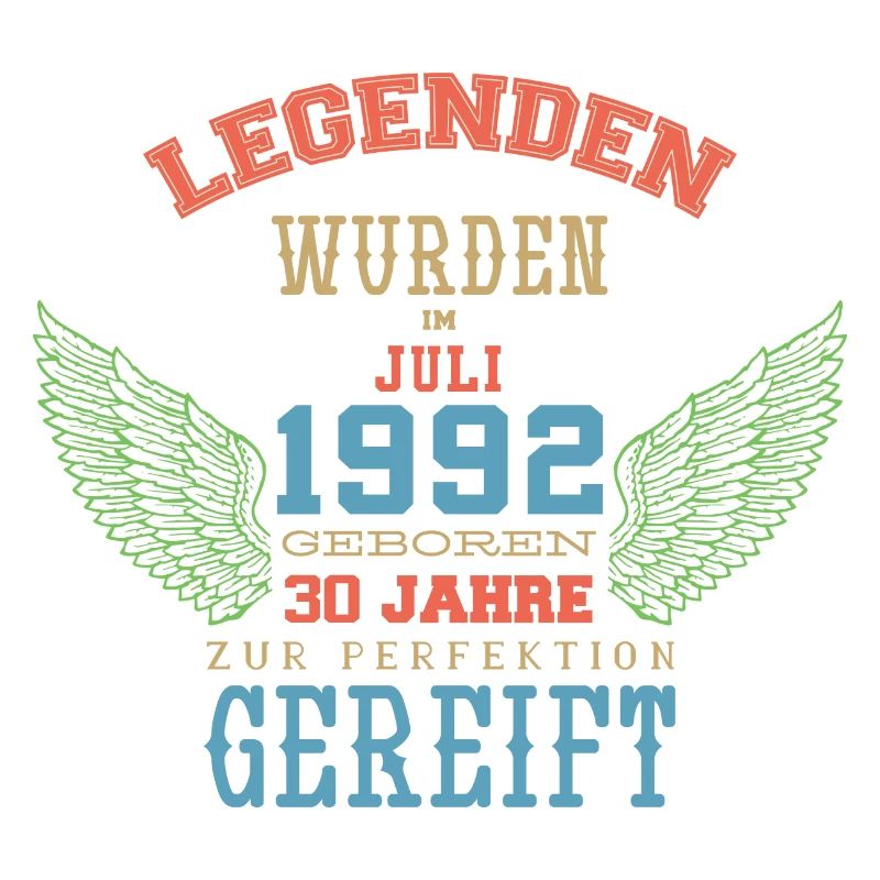 Juli 1992 - 30. Geburtstag Geschenk. Deutsch.