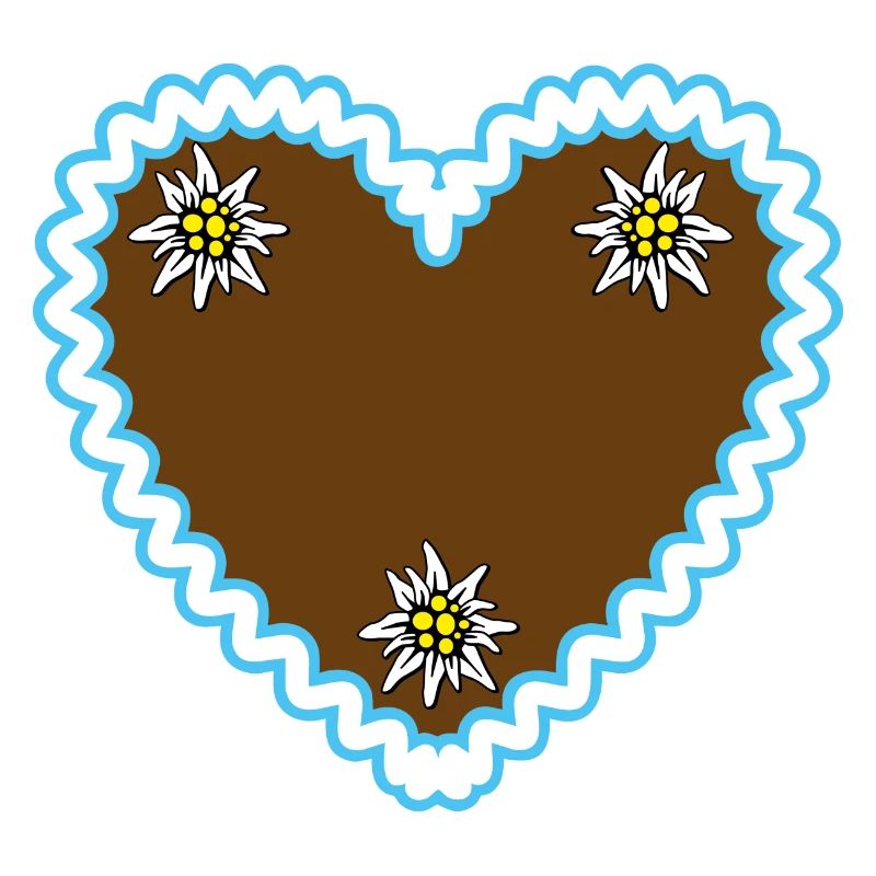 07 Lebkuchenherz Edelweiss Dein Text Wunschtext
