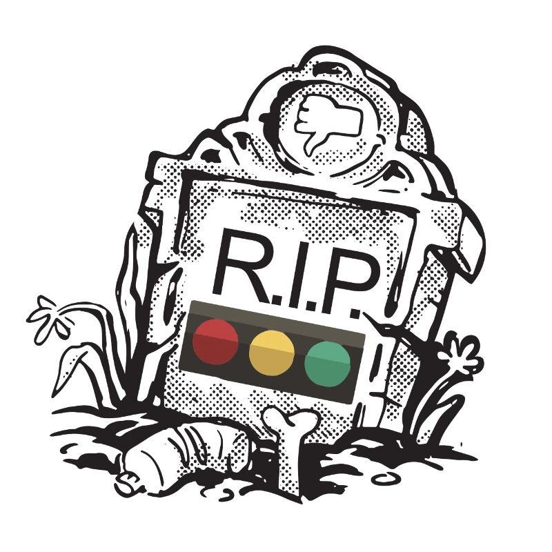 Traffic light Rest in Peace RIP