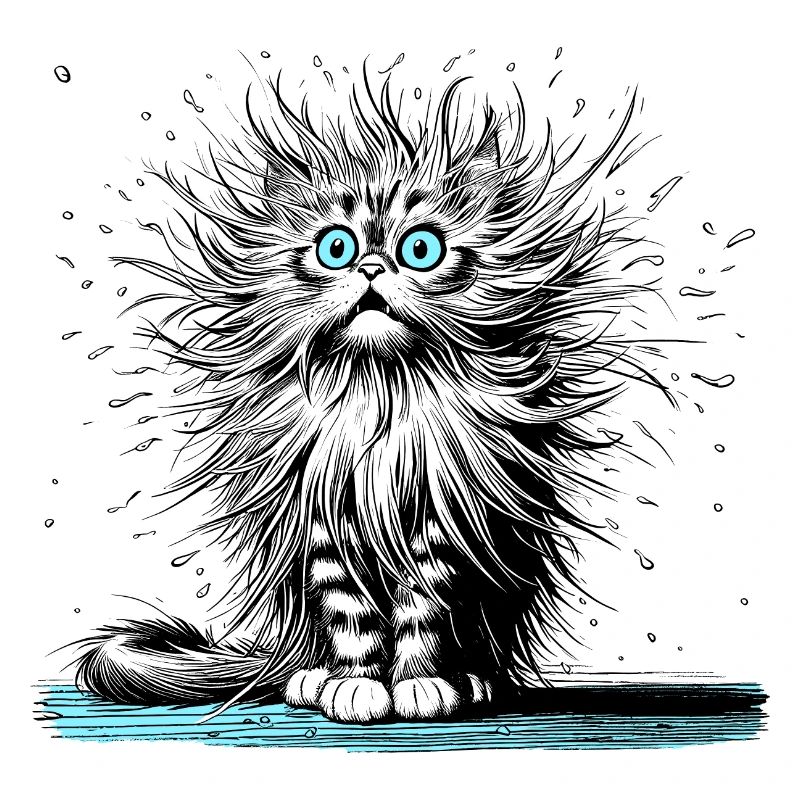 Chat Électrique, Chat Drôle, Chat Drôle