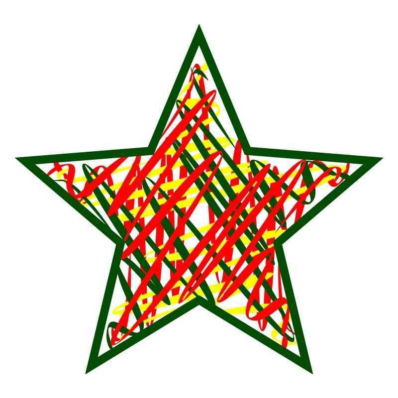 étoile colorée abstraite avec des traits de couleur