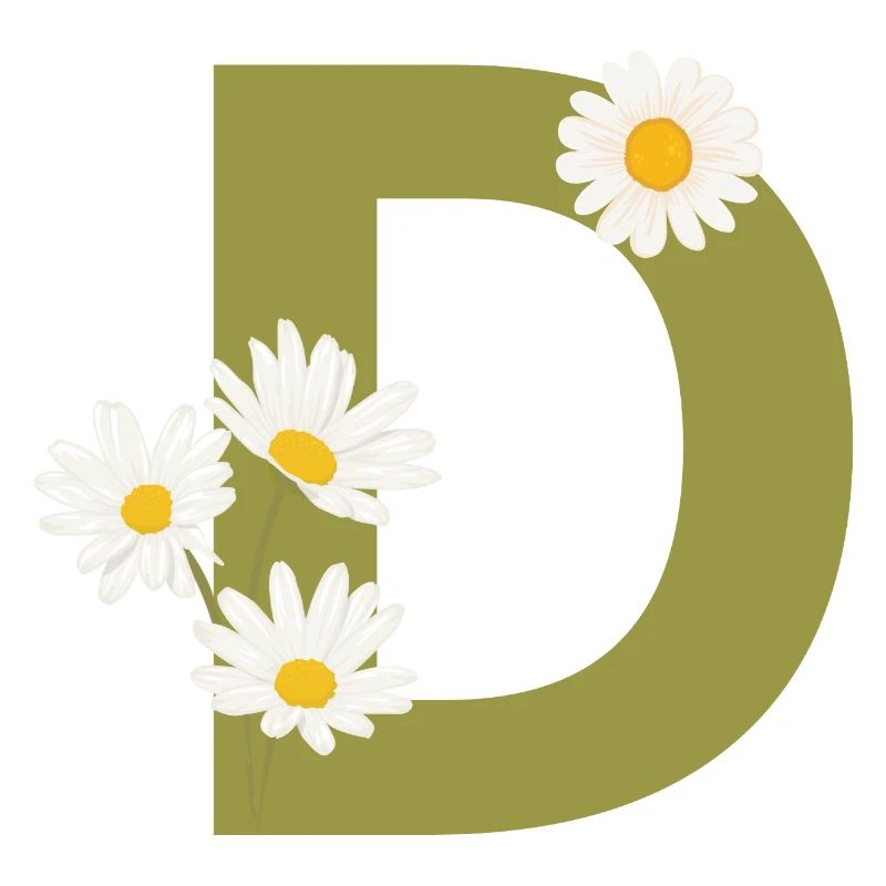 Buchstabe d Grüne Gänseblümchen