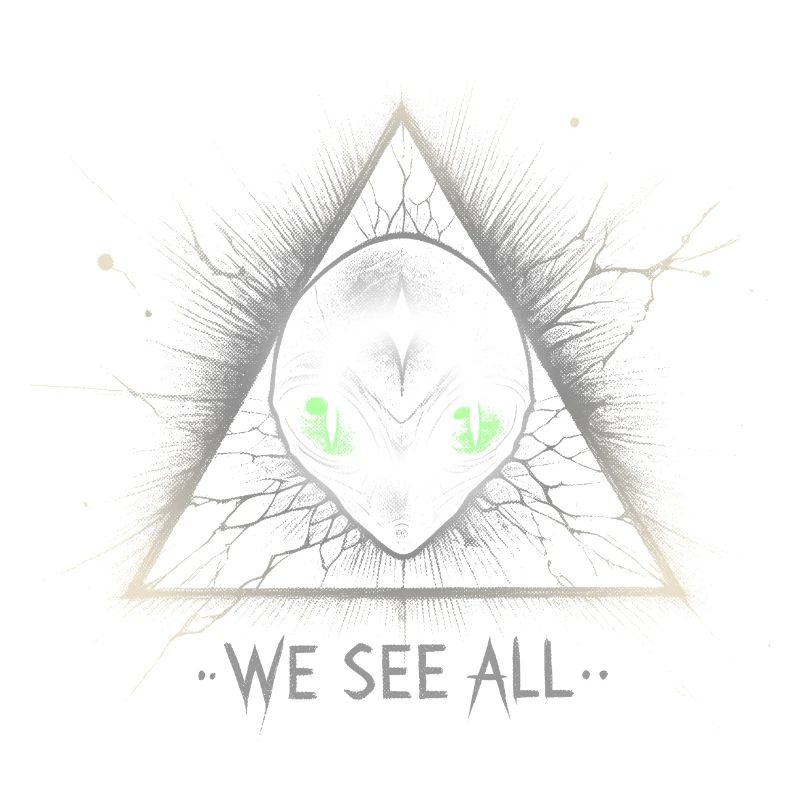 Alien Triangle We See All Cosmic Symbol Tee