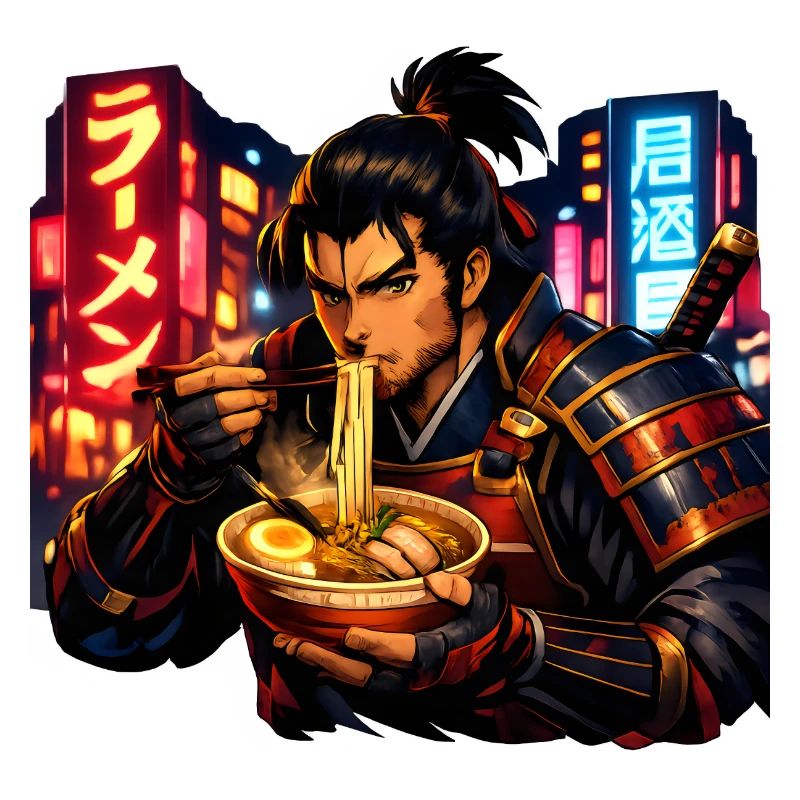 Neon Cyber Samurai Ramen