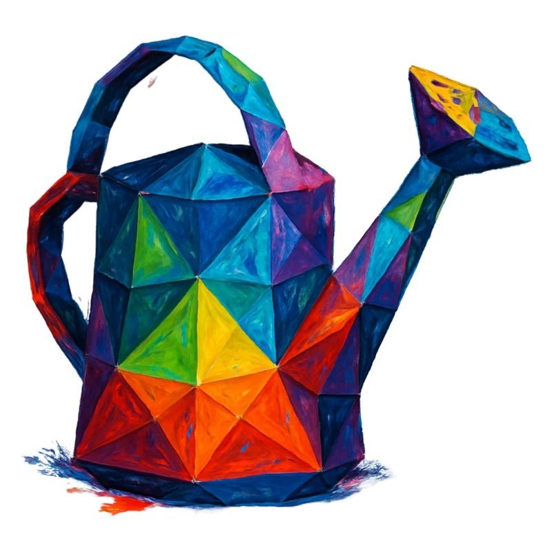 Geometrische Gießkanne – Low-Poly-Gartendesign