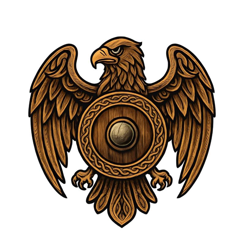 Bouclier rond de l’aigle doré