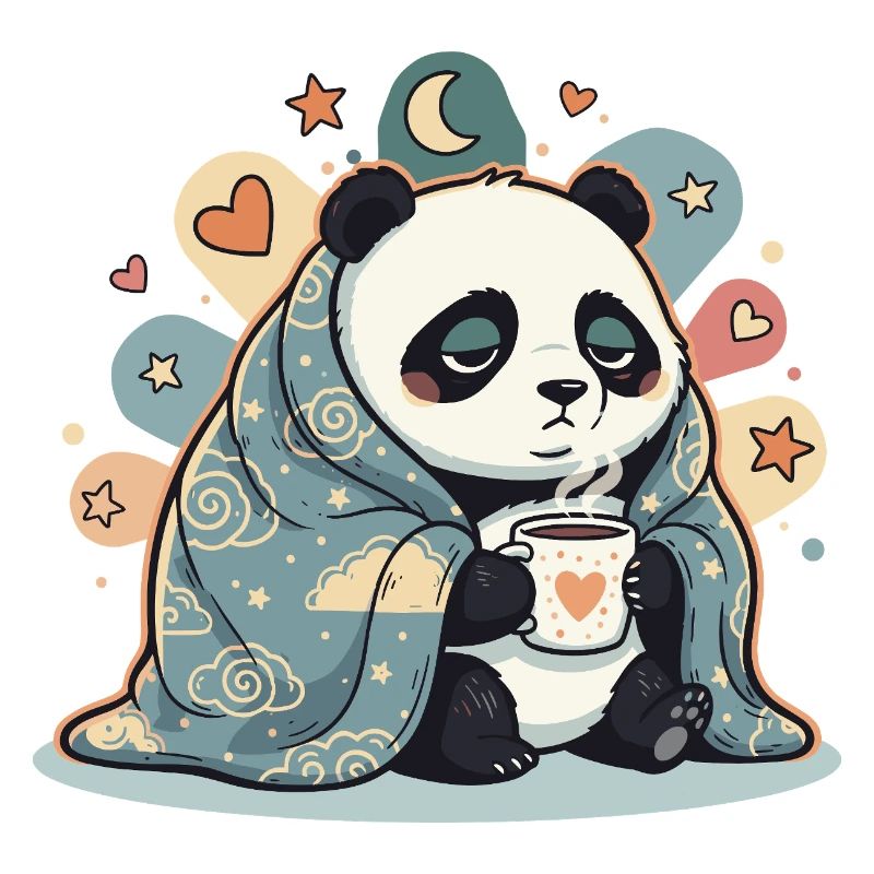 Cuddly panda under cloud cover