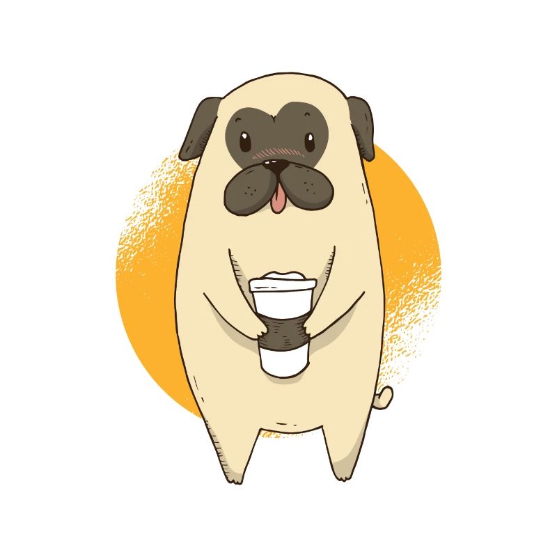 Pug and coffee - Mops und Kaffee