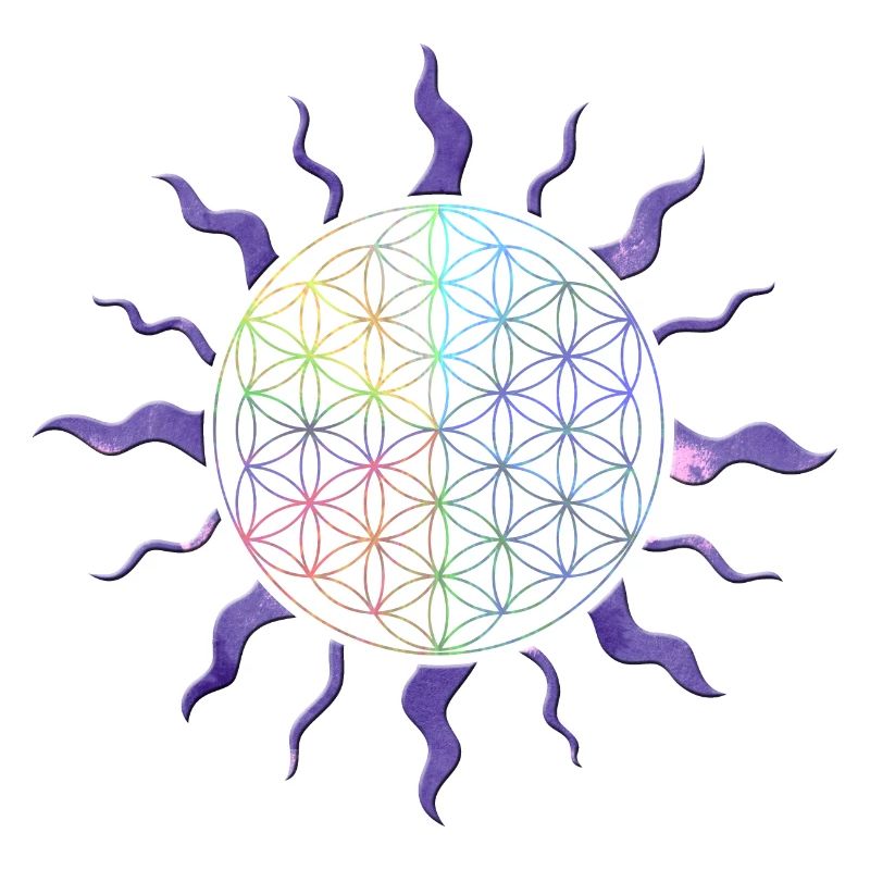 Fleur de vie Sun Mandala Rainbow