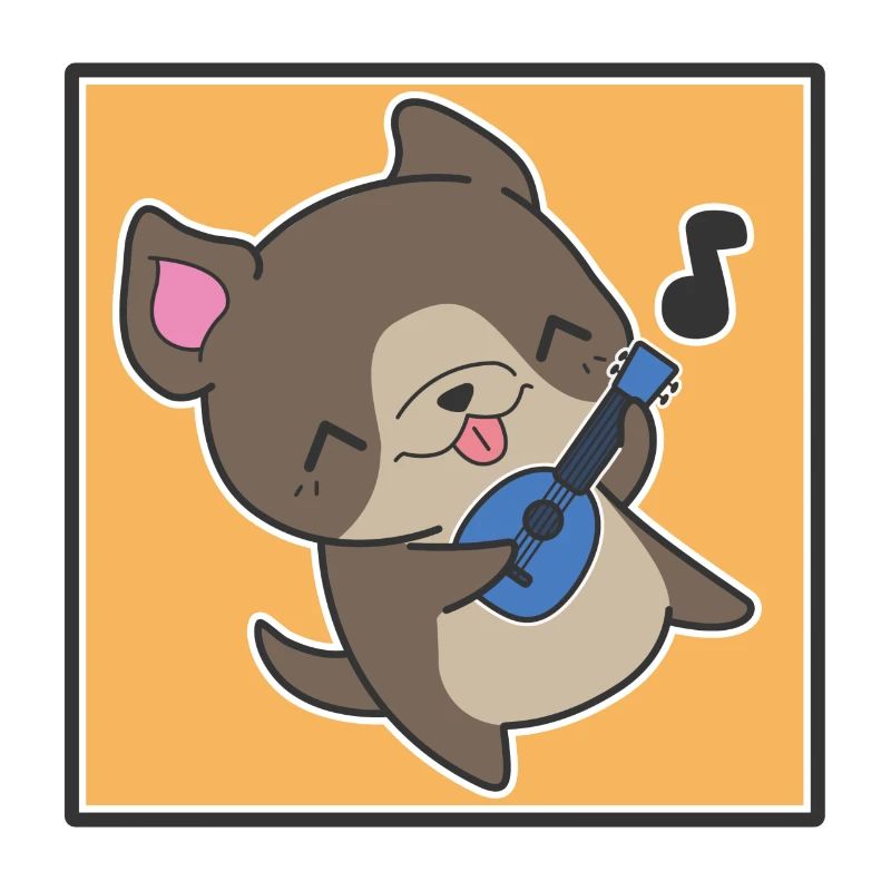 Hund mit Ukulele