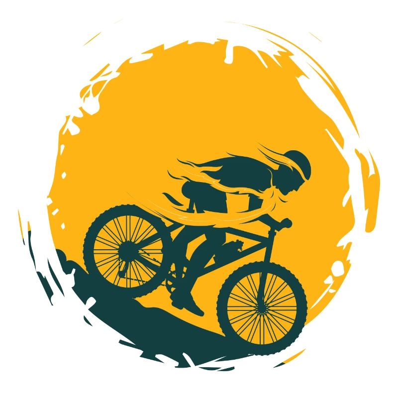 Mountain Biker avec swing t-shirt pull autocollant