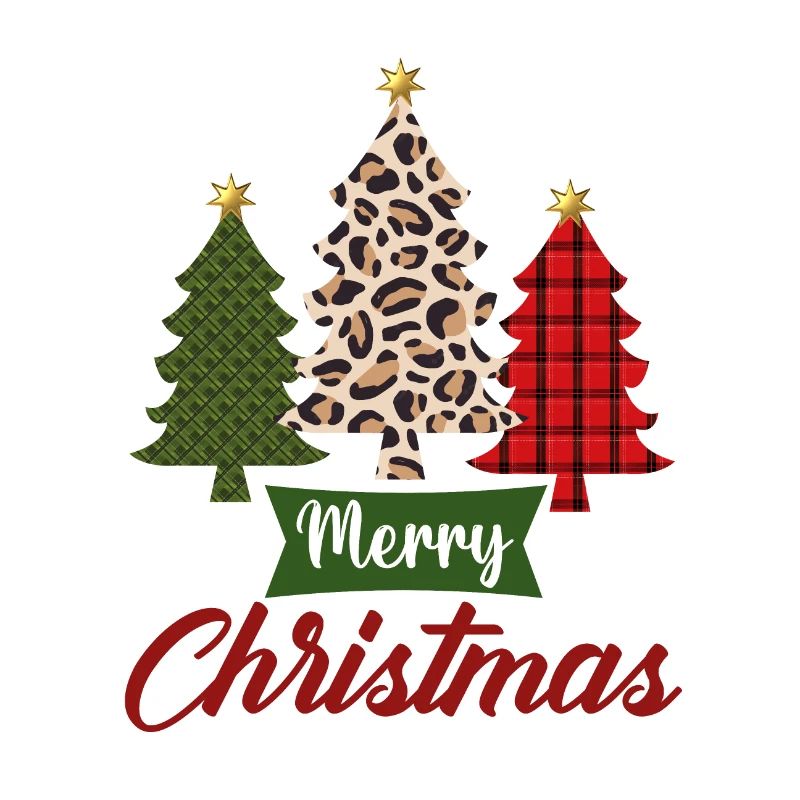 Merry Christmas trees pattern