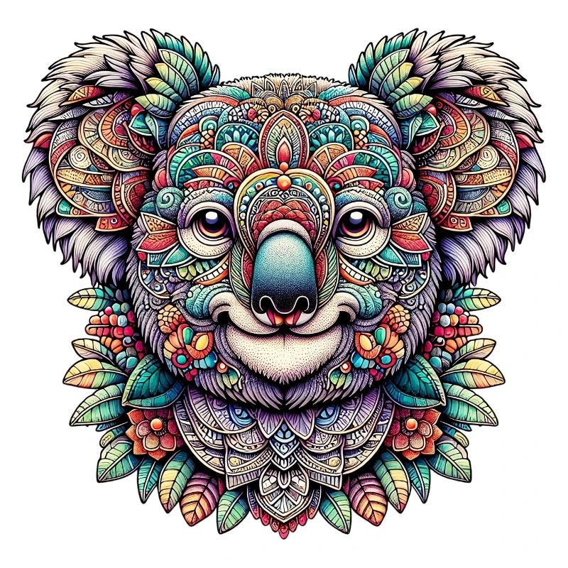 Koala décoré de Mandalas