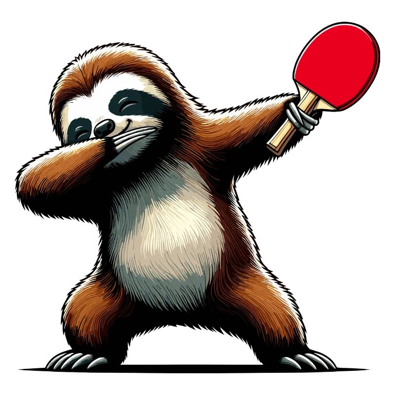 Dabbing Sloth Table Tennis Racket Ping Pong