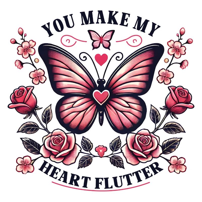 You make my heart flutter - Romantischer Schmetter