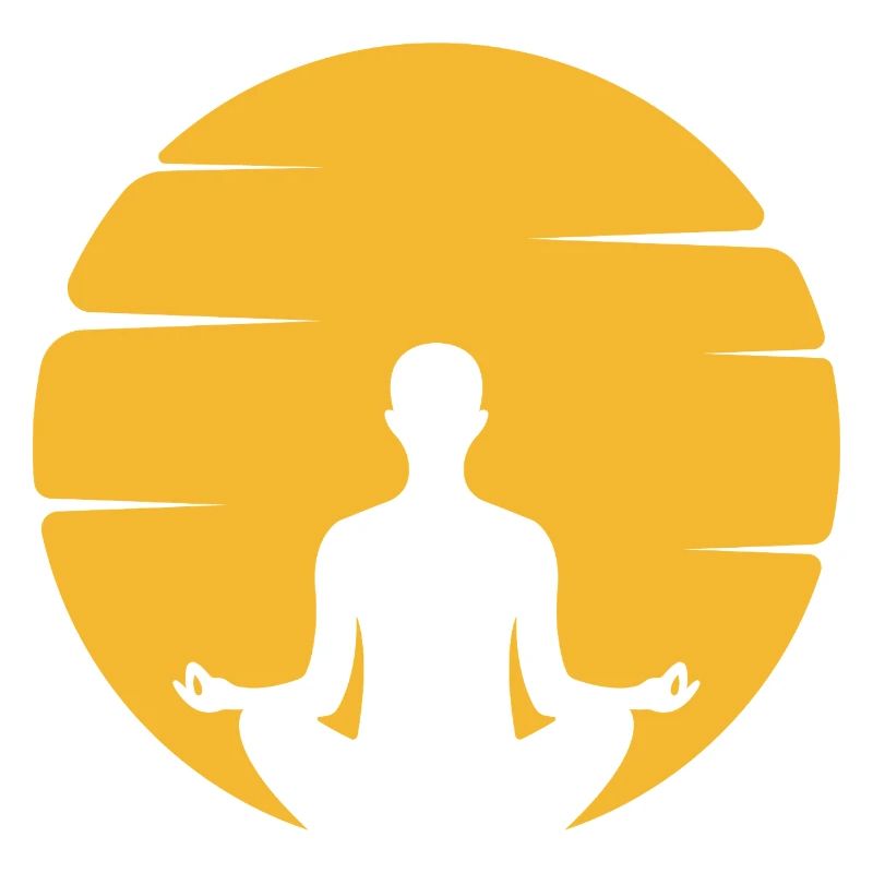 Meditative Silhouette mit Sonnenkreise