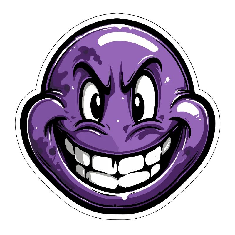 Face violet laugh grimly