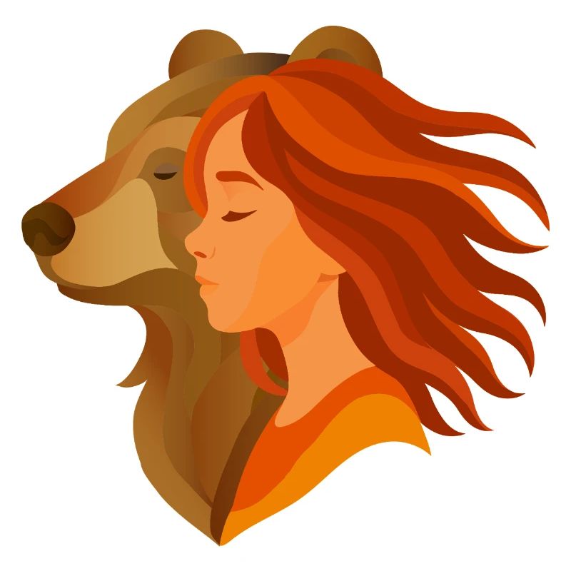 Armonia tra ragazza e orso - Amicizia