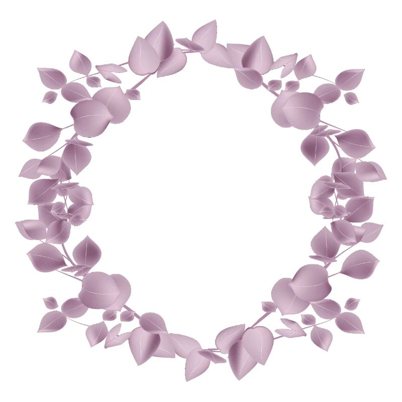 Delicate eucalyptus wreath in dusky pink illustration