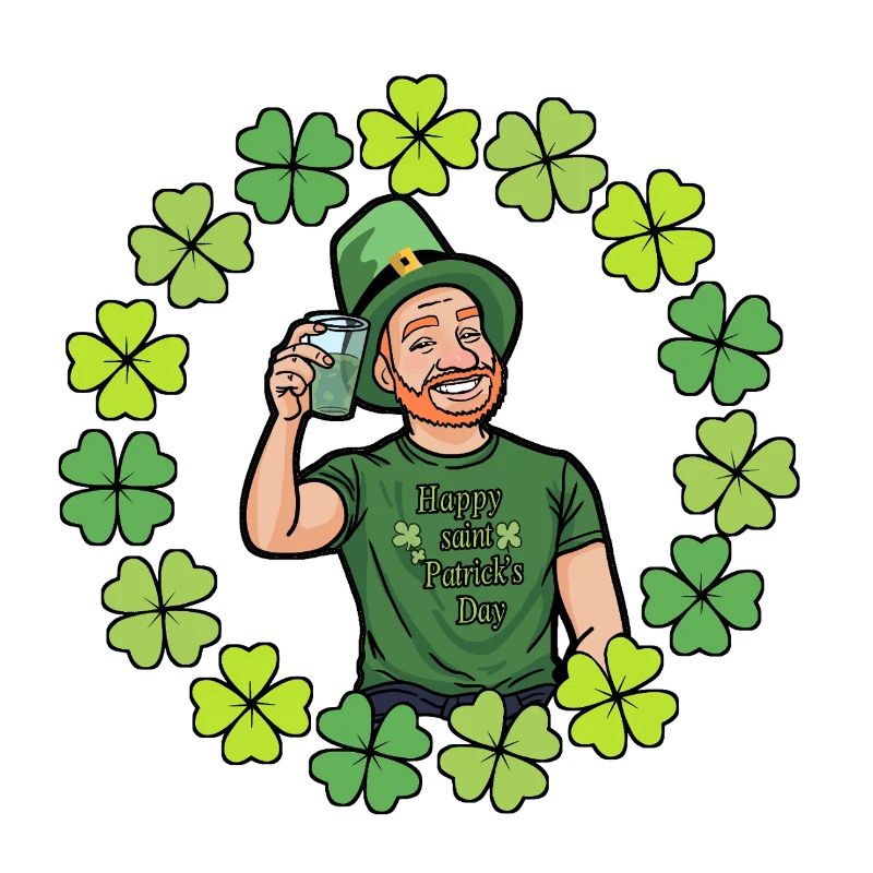 St. Patrick's Day Cartoon mit Kleeblättern