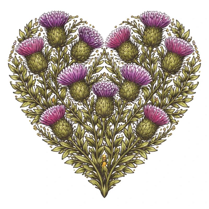 Thistle Heart Botanical Print