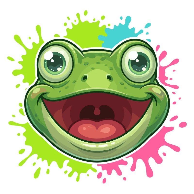 Éclaboussure joyeuse de grenouilles