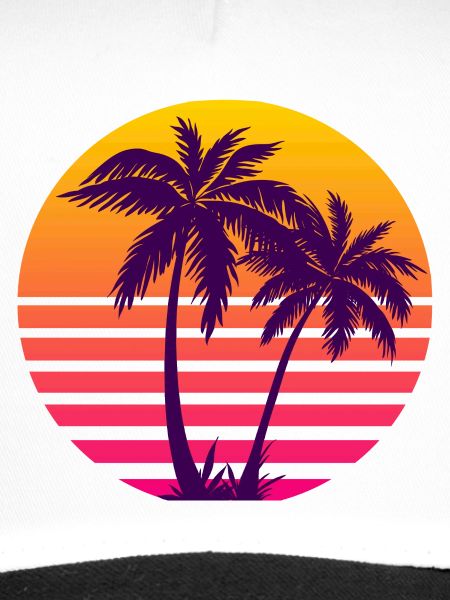 Outrun Retro Sonne Palmen