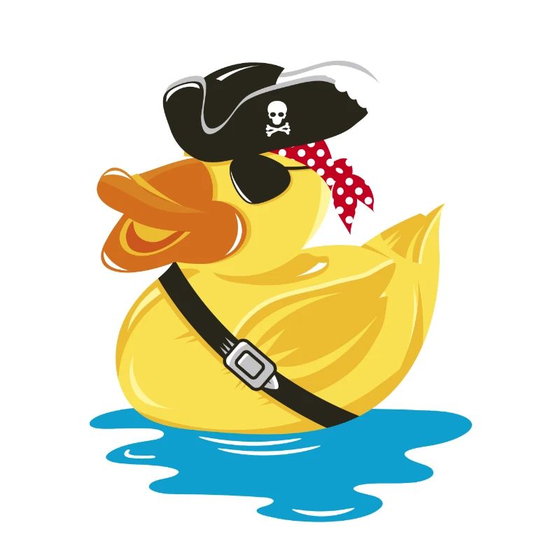 Pirate Rubber Duck with a pirate hat and eye patch