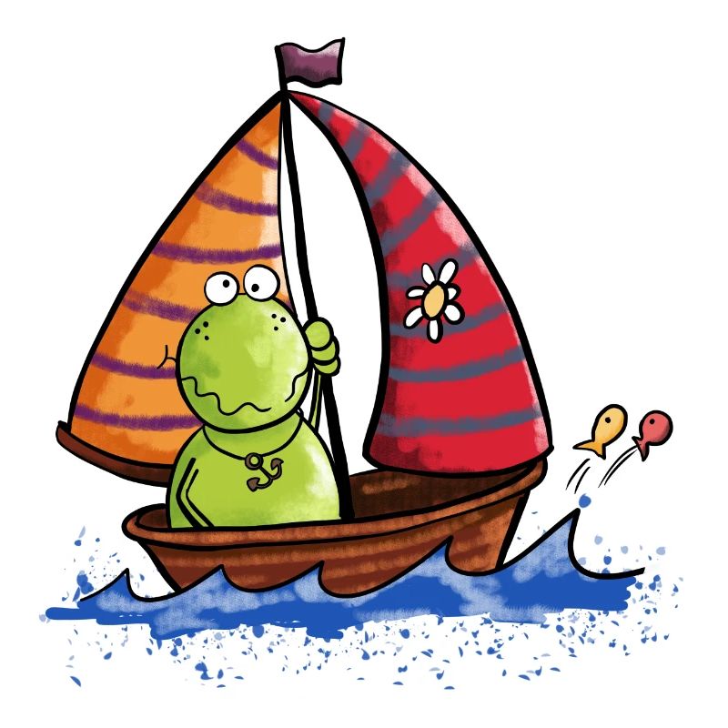 Frosch auf See