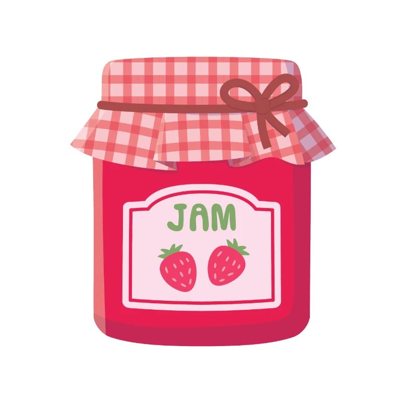 Classic Plaid Pattern Strawberry Jam Bottle