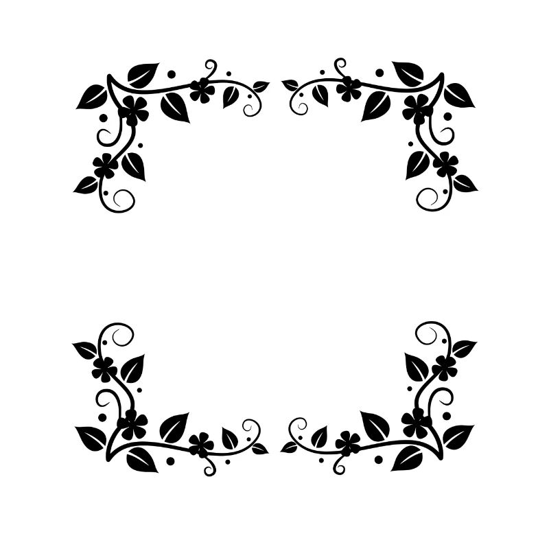 Flowers Tendril Corner Ornaments Frame