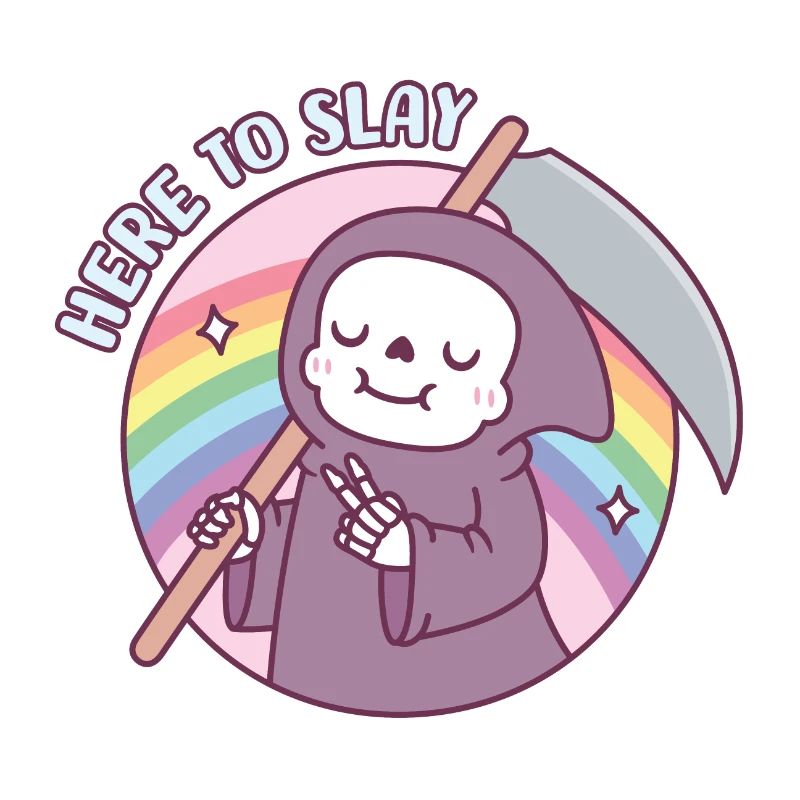 Cute Grim Reaper Here To Slay Funny