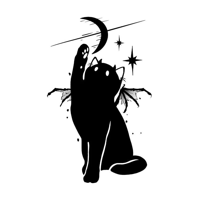 Chat noir dans l'espace