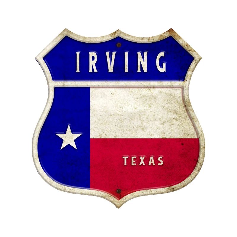Design du drapeau Irving Texas Crest