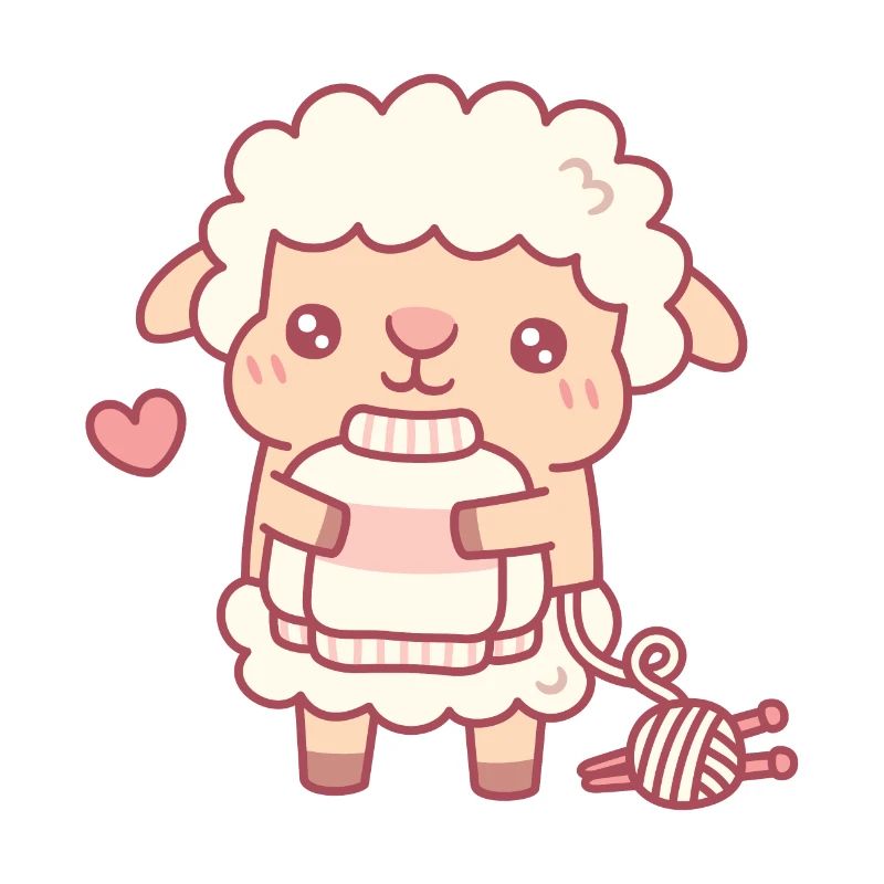 Süßes Schaf mit gestricktem Wollpullover lustig