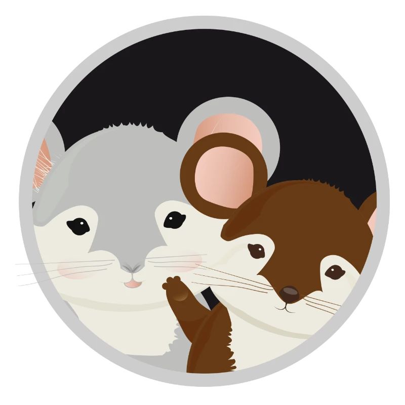 Deux souris mignonnes ensemble dans le trou de la souris