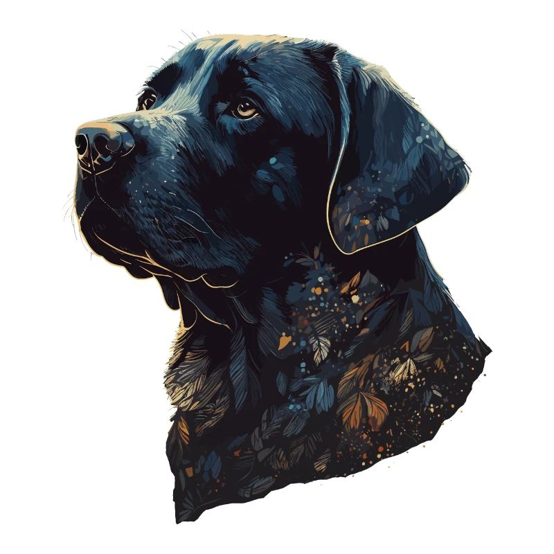 Incroyable Labrador Retriever avec un corps de style feuilles