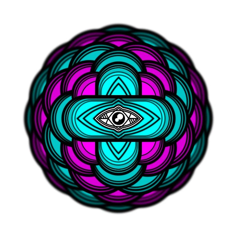 3D Mandala Neon Eye