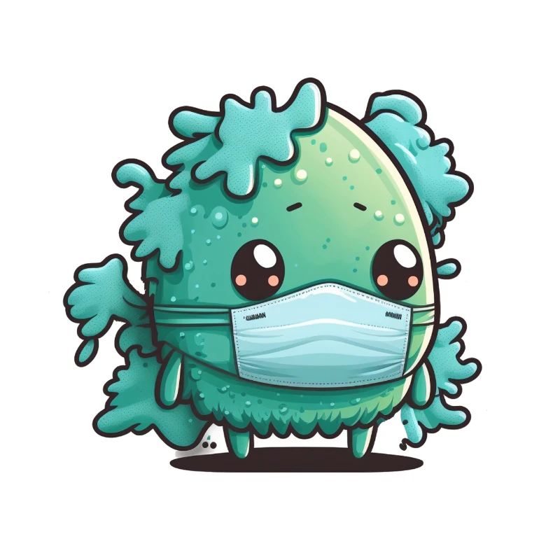 Bactérie avec masque