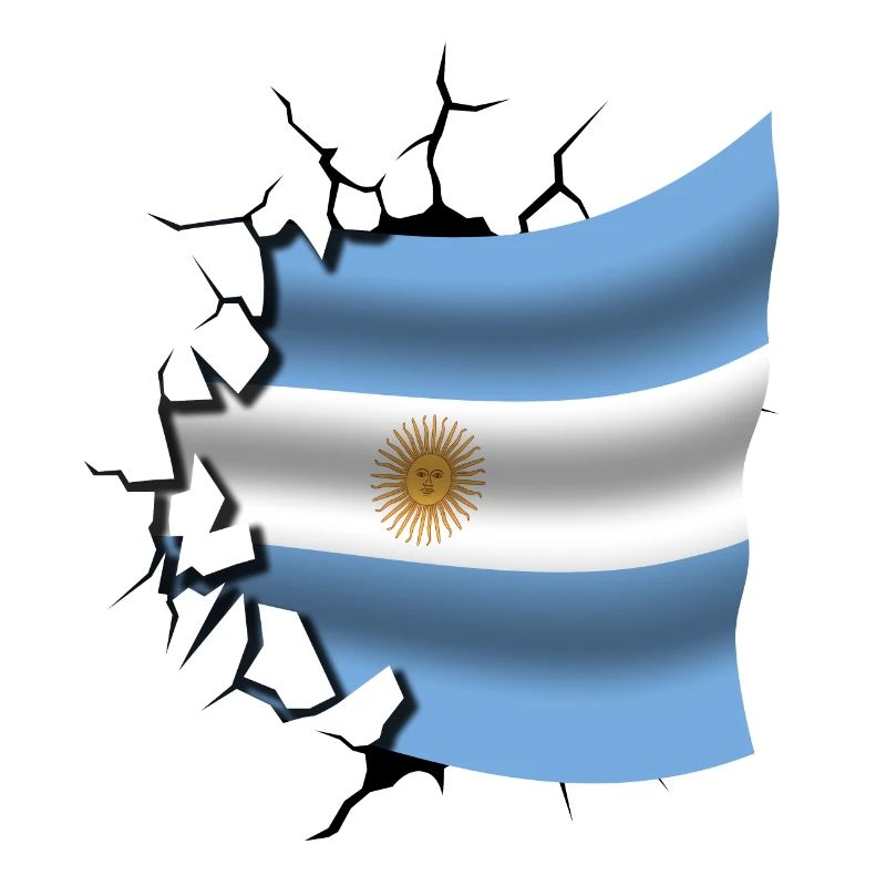 Drapeau de l’Argentine - Argentine - Drapeau Broken Des