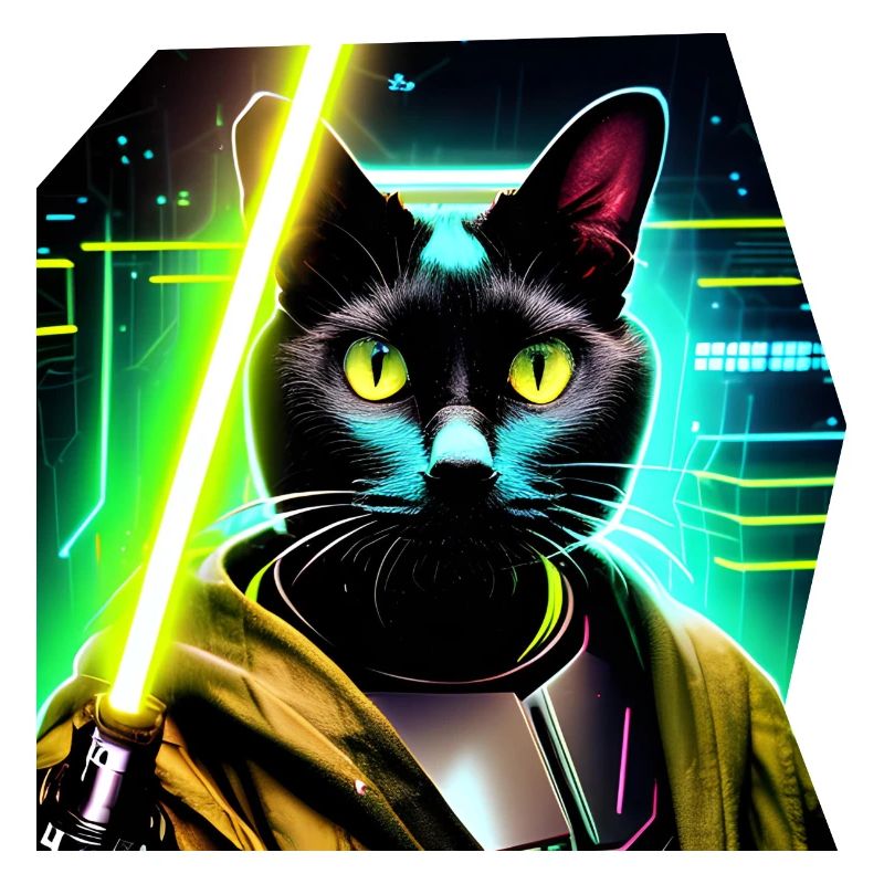 Chat avec sabre laser