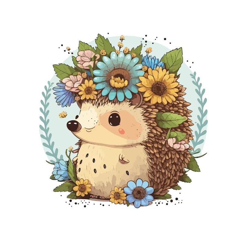 Hérisson de la couronne de fleurs