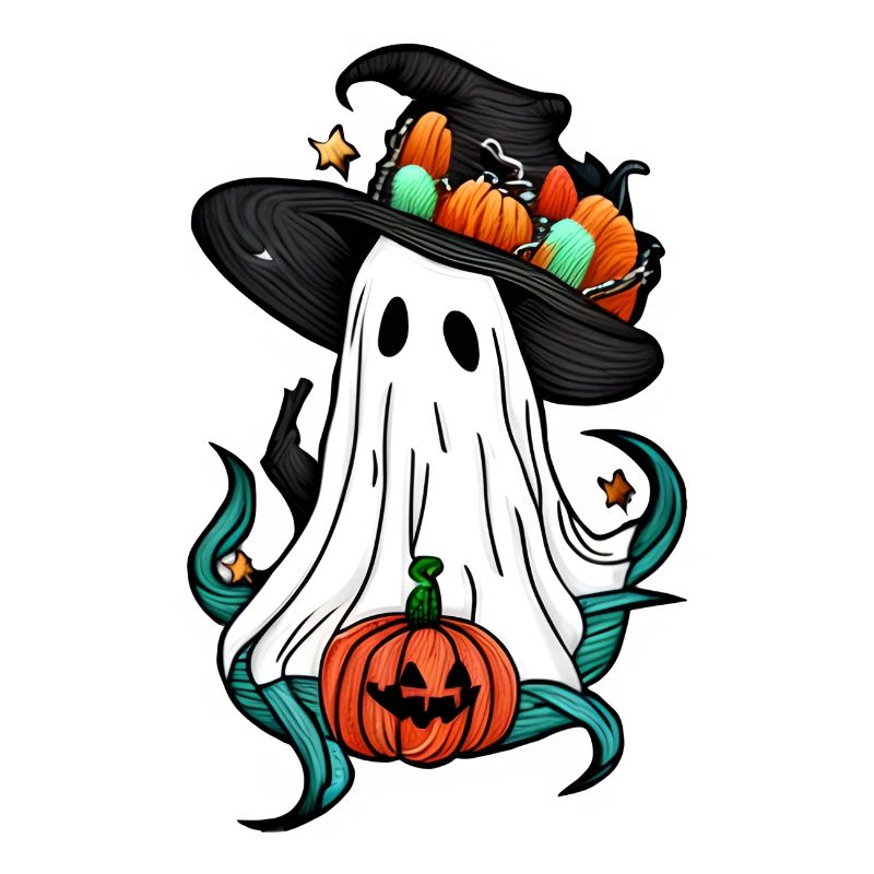 Ghost With a Pumpkin 3