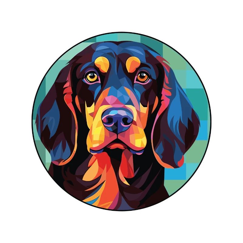 German Wirehaired Pointer Dog Breed Watercolor