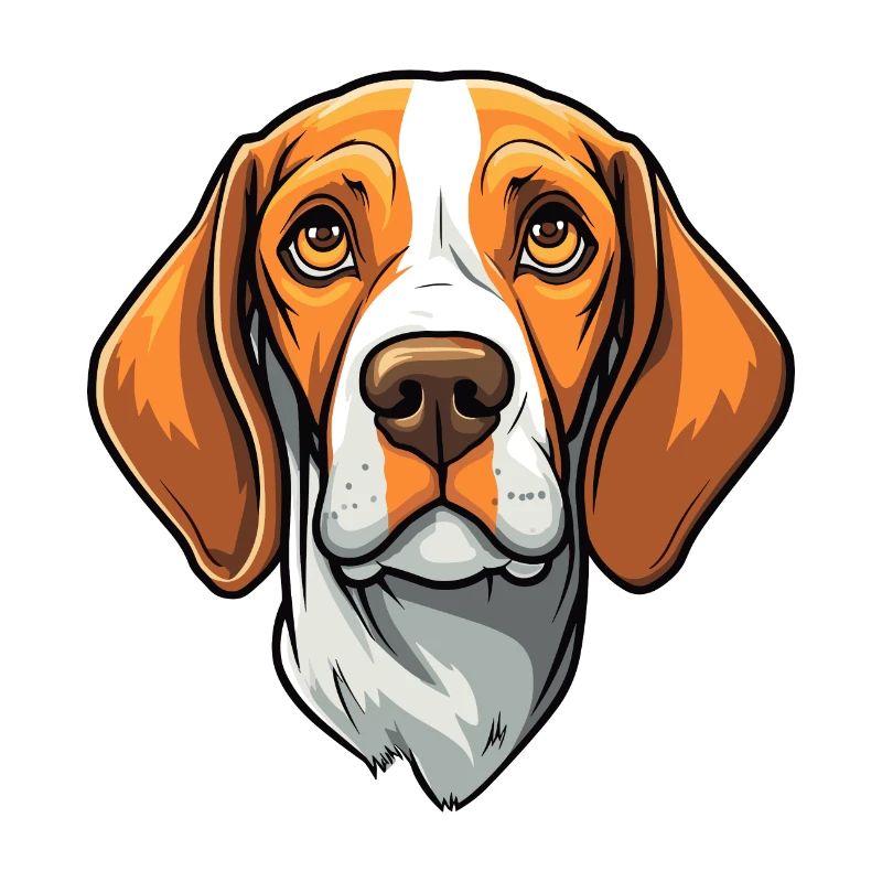Ariege Pointer Dog Breed Cartoon Kawaii Illustrati