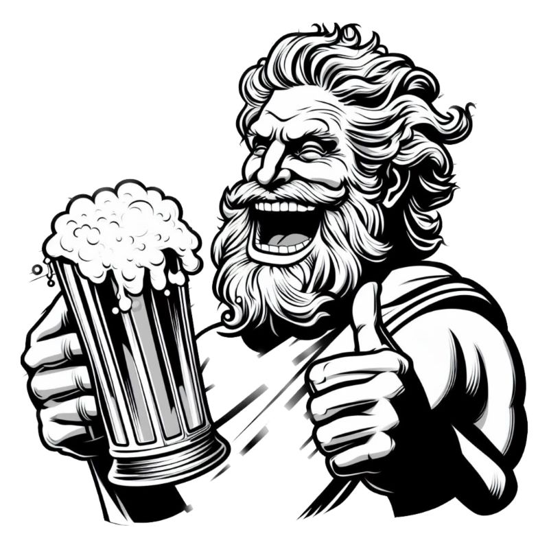 Zeus mit Bier