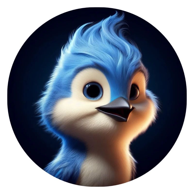 Oiseau bleu dans le style d’animation