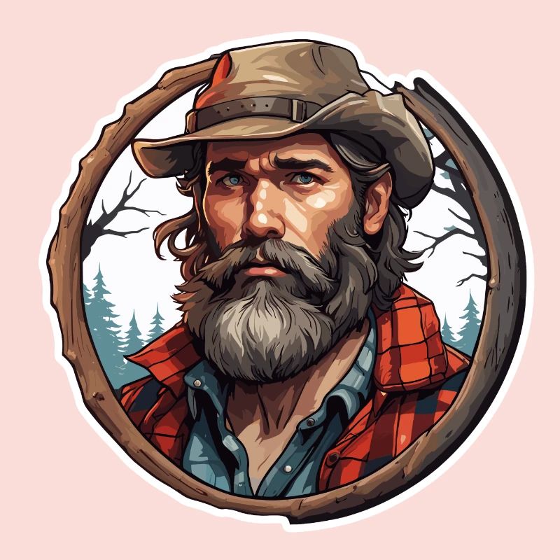 Lumberjack / Man / Beard / Forest / Shirt / Tree