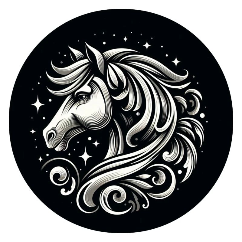 Pferd Kopf mit Sternen