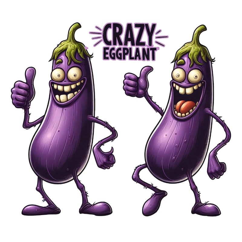 Crazy Veggies: Eggplant Gang Thumbs Up